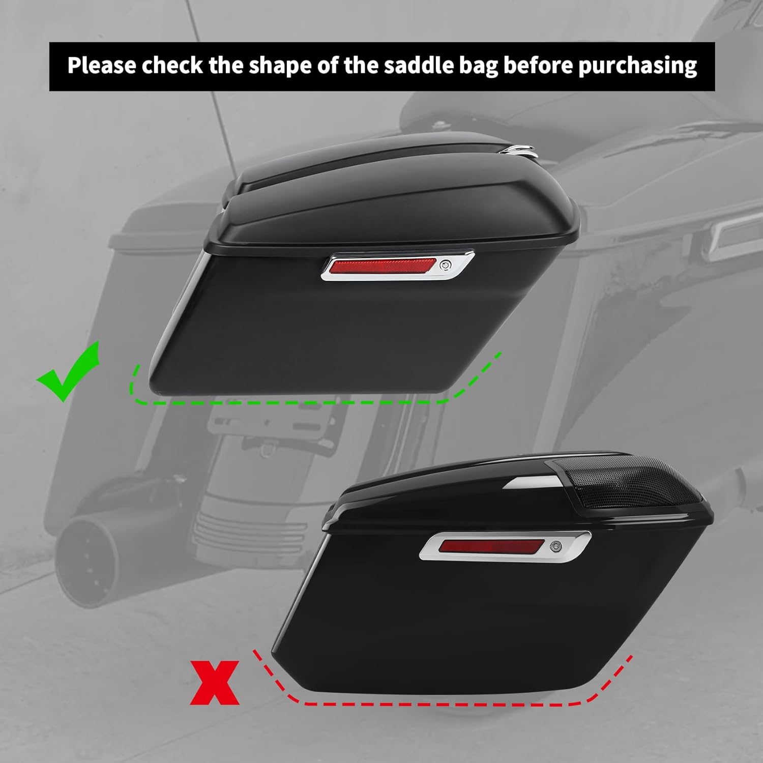 TCMT 4" Hard Stretched SaddleBag Extension Fits For Harley 2014-2024 Street Road Electra Glide Road King Ultra Limited
