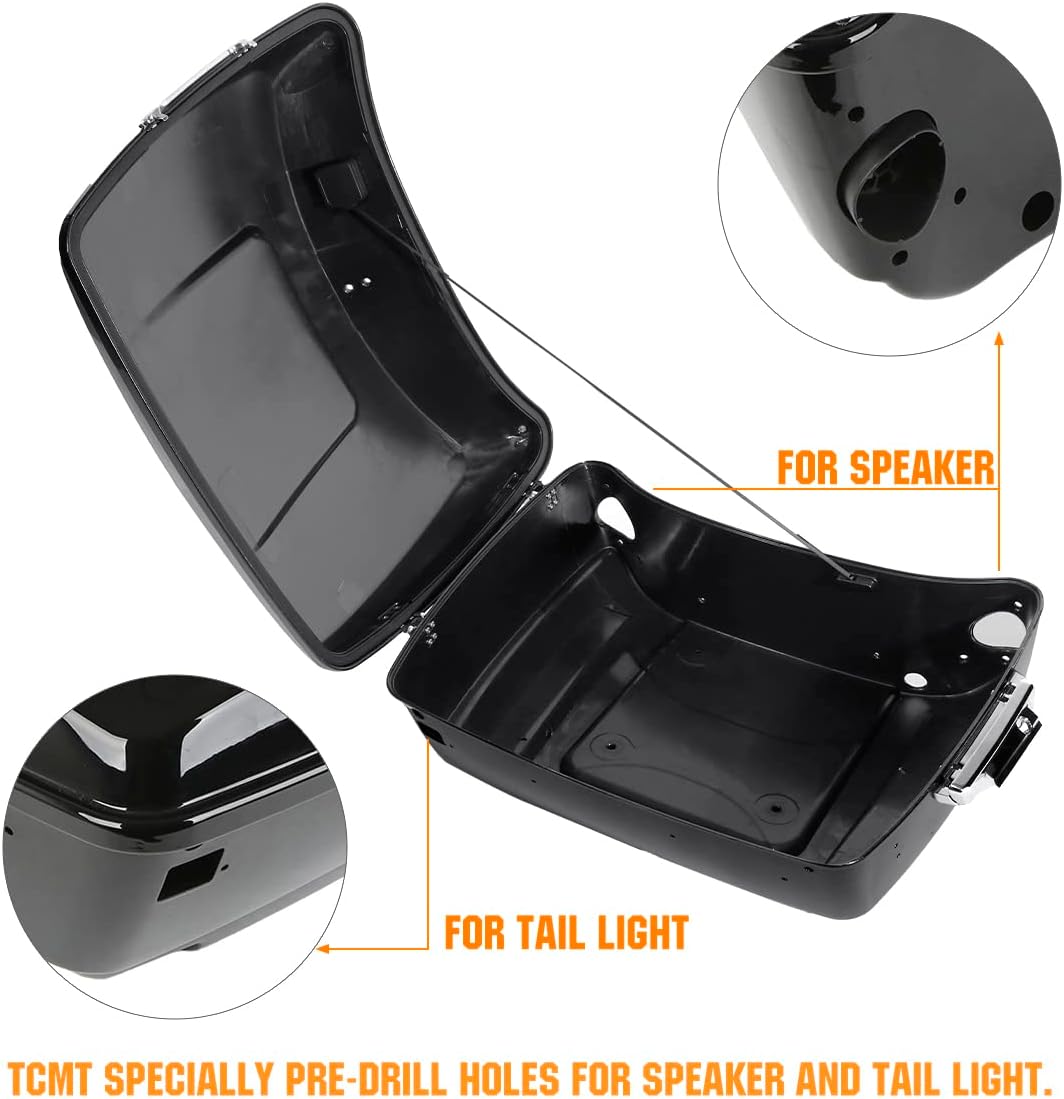 TCMT King Motorcycle Trunk Box Wrap-around Backrest Two-Up Mounting Rack Luggage Rack Base Plate Fit For Harley 2018-2025 Heritage Classic 2018-2020 Deluxe FLDE 2024 Hydra-Glide Revival FLI Pack