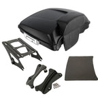 TCMT 5.5" Razor Motorcycle Trunk Backrest Pad Two Up Mounting Rack Fit For Harley 2014-2025 Touring CVO Road King Road Glide Street Glide Electra Glide Pack