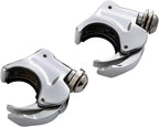 TCMT 2 Pairs 39mm Front Fork Windshield Clamps Fit For Harley Dyna Super Glide Low Rider Sportster XL 1200 883 (Chrome 39mm)