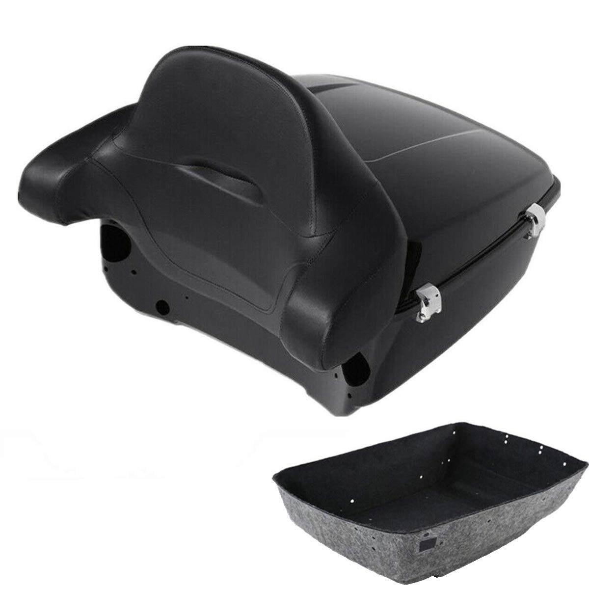 TCMT 13.7" King 2014-2025 Motorcycle Trunk Backrest Pad Luggage Rack Speakers Taillight Fit For Harley Trunk Touring CVO Road King Road Glide Street Glide Electra Glide Pack
