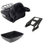 TCMT 13.7" King 2014-2025 Motorcycle Trunk Backrest Pad Luggage Rack Speakers Taillight Fit For Harley Trunk Touring CVO Road King Road Glide Street Glide Electra Glide Pack