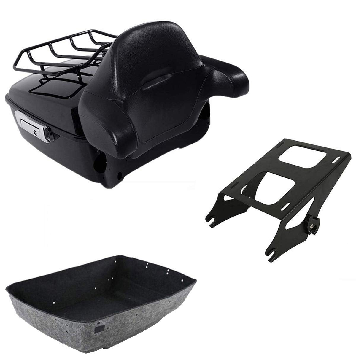 TCMT 13.7" King 2014-2025 Motorcycle Trunk Backrest Pad Luggage Rack Speakers Taillight Fit For Harley Trunk Touring CVO Road King Road Glide Street Glide Electra Glide Pack