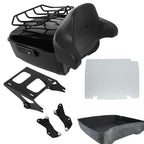 TCMT 13.7" King Motorcycle Trunk Backrest Pad Luggage Rack 2 Up Mounting Rack Base Plate Fit For Harley 2014-2025 Touring CVO Road King Road Glide Street Glide Electra Glide Pack