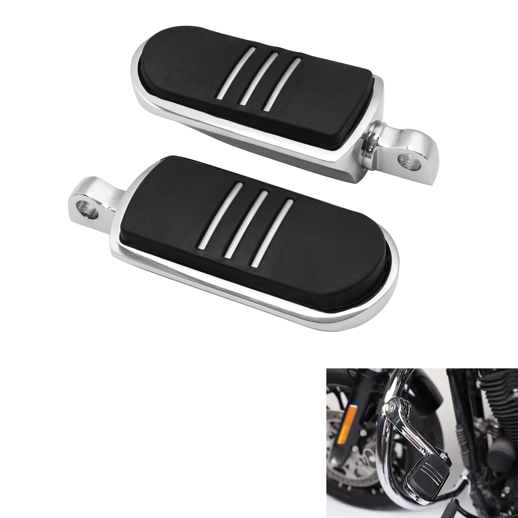 TCMT 10mm Highway Foot Pegs Footrest Chrome Fits For Harley Davidson Touring Softail Dyna