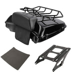 TCMT 5.5" Razor Motorcycle Trunk Box Backrest Two Up Mount Rack Base Plate Fit For Harley Touring 2014-2025 CVO Road King Road Glide Street Glide Electra Glide Pack
