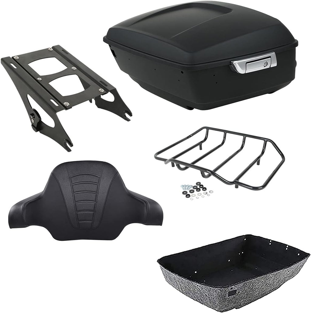 TCMT 13.7" King 2014-2025 Motorcycle Trunk Backrest Pad Top Luggage Rack Mount Rack Fit For Harley Trunk Touring CVO Road King Road Glide Street Glide Electra Glide Ultra Limited Pack