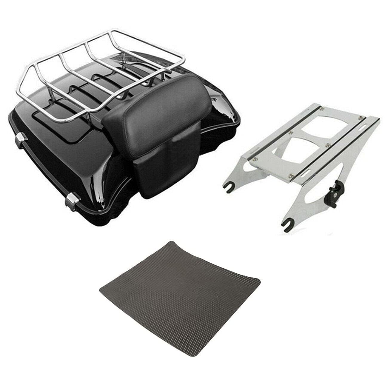 TCMT 5.5" Razor Motorcycle Trunk Box Backrest Psd Fits For Harley Touring 2014-2025 CVO Road King Road Glide Street Glide Electra Glide Ultra Limited Tri Glide Pack