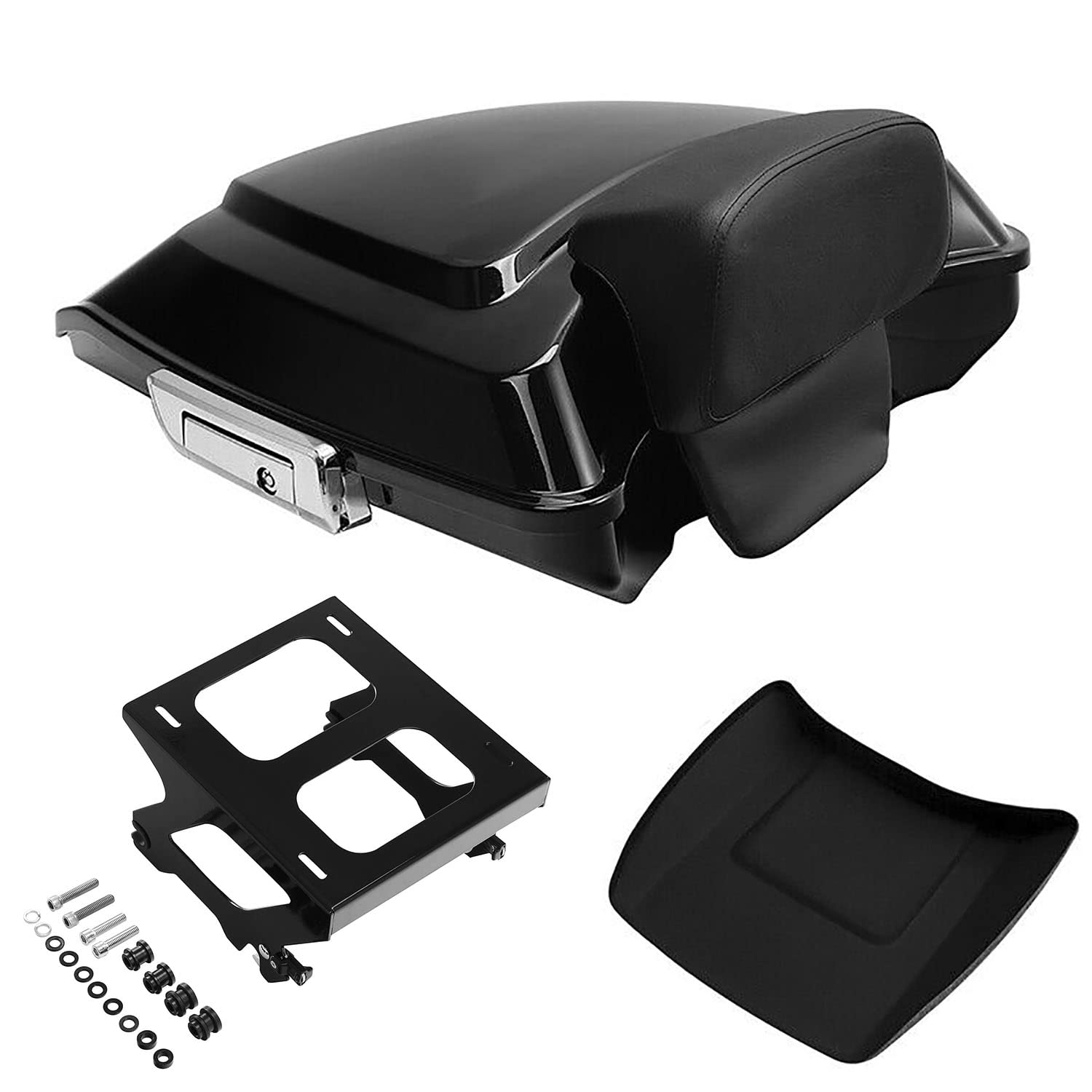 TCMT 5.5" Razor Motorcycle Trunk Box Backrest Pad Mounting Rack Fit For Harley 2014-2025 Touring Road King Street Road Electra Glide Pack