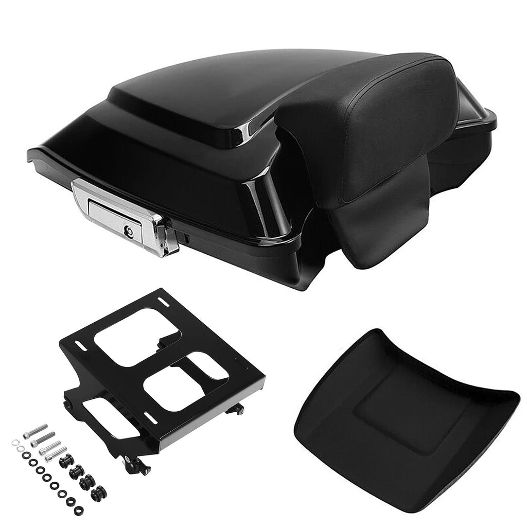 TCMT 5.5" Razor Motorcycle Trunk Box Backrest Pad Mounting Rack Fit For Harley 2014-2025 Touring Road King Street Road Electra Glide Pack