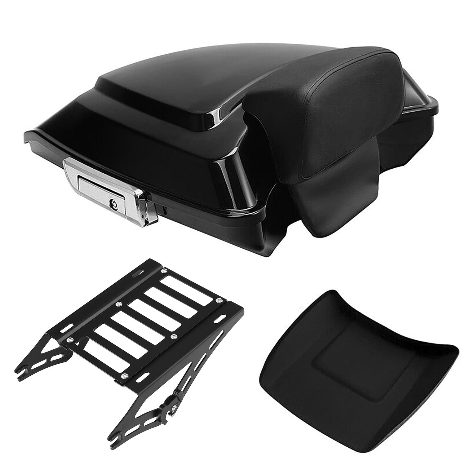 TCMT 5.5" Razor Motorcycle Trunk Box Backrest Pad Mounting Rack Fit For Harley 2014-2025 Touring Road King Street Road Electra Glide Pack