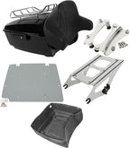 TCMT 13.7" King Motorcycle Trunk Backrest Pad Luggage Rack 2 Up Mounting Rack Base Plate Docking Fit For Harley 2014-2025 Touring CVO Road King Road Glide Street Glide Electra Glide Pack