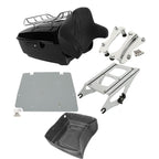 TCMT 13.7" King Motorcycle Trunk Backrest Pad Luggage Rack 2 Up Mounting Rack Base Plate Docking Fit For Harley 2014-2025 Touring CVO Road King Road Glide Street Glide Electra Glide Pack
