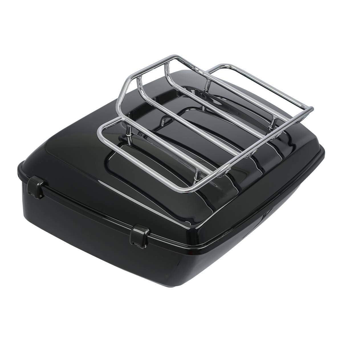 TCMT 13.7" King Motorcycle Trunk Backrest Pad Luggage Rack 2 Up Mounting Rack Fit For Harley 2014-2025 Touring CVO Road King Road Glide Street Glide Electra Glide Pack