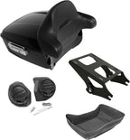 TCMT 13.7" King Motorcycle Trunk Box Wrap-Around Backrest Mount Rack Rear Speakers Fit For Harley 2014-2025 Touring CVO Road King Road Glide Street Glide Electra Glide Pack Trunk