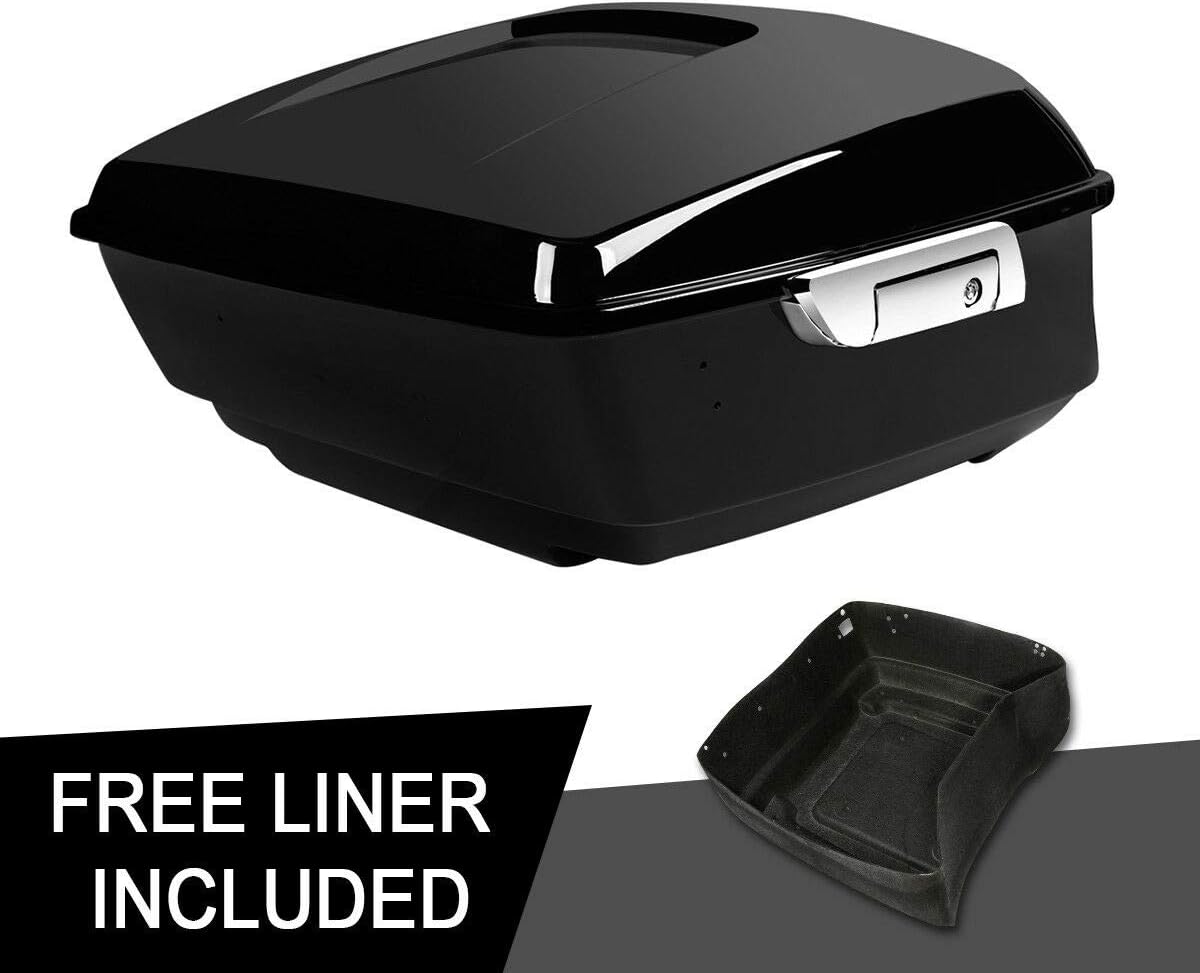 TCMT 13.7" King Motorcycle Trunk Box Backrest 2 Up Mount Rack Tail Light Luggage Rack Docking Kit Fit For Harley 2014-2025 Touring CVO Road King Road Glide Street Glide Electra Glide Pack