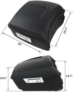 TCMT 13.7" King 2014-2025 Motorcycle Trunk Backrest Pad Top Luggage Rack Mount Rack Fit For Harley Trunk Touring CVO Road King Road Glide Street Glide Electra Glide Ultra Limited Pack