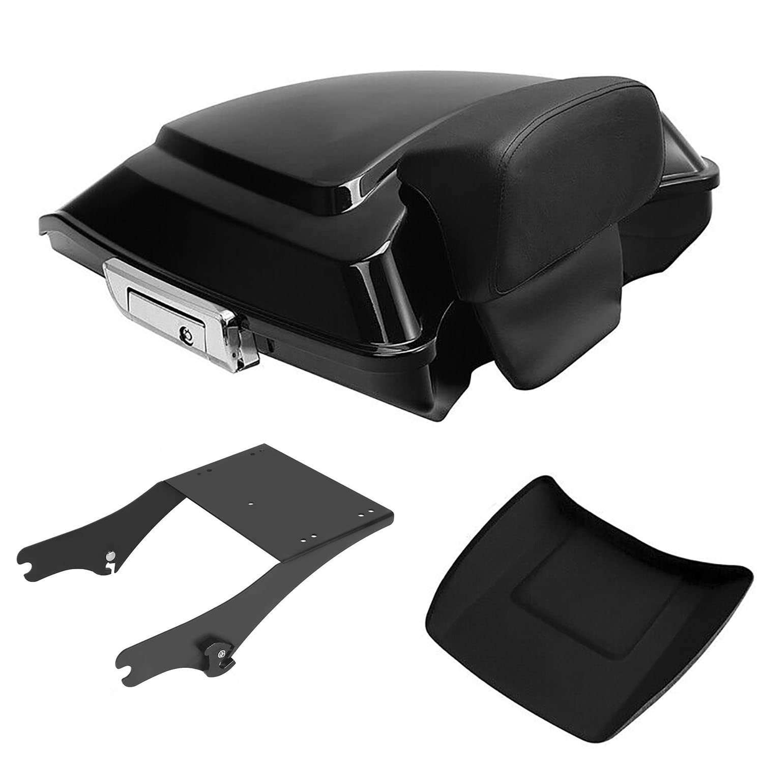 TCMT 5.5" Razor Motorcycle Trunk Box Backrest Pad Mounting Rack Fit For Harley 2014-2025 Touring Road King Street Road Electra Glide Pack