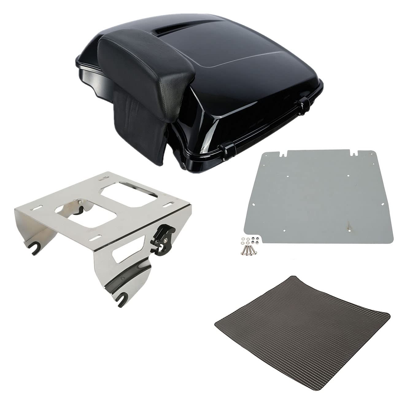 TCMT 5.5" Razor Motorcycle Trunk Box Backrest Two Up Mount Rack Base Plate Fit For Harley Touring 2014-2025 CVO Road King Road Glide Street Glide Electra Glide Pack