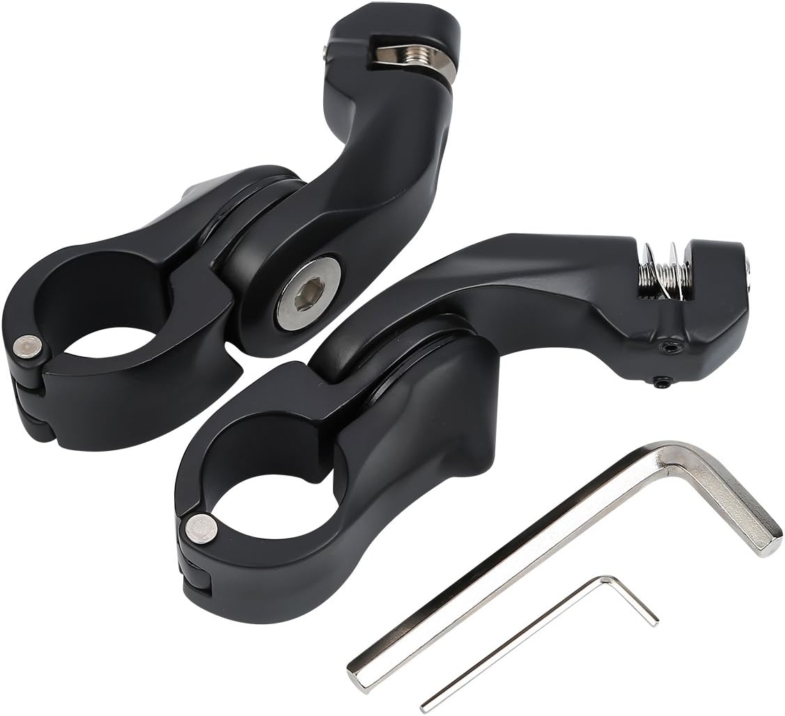 TCMT 32mm 1 1/4" Highway Engine Guard Bar & Footpegs Mount Kit - Fits Harley Touring, Road King, Street Glide, Electra Glide, Softail, Sportster, Dyna with 1-1/4" Engine Guards