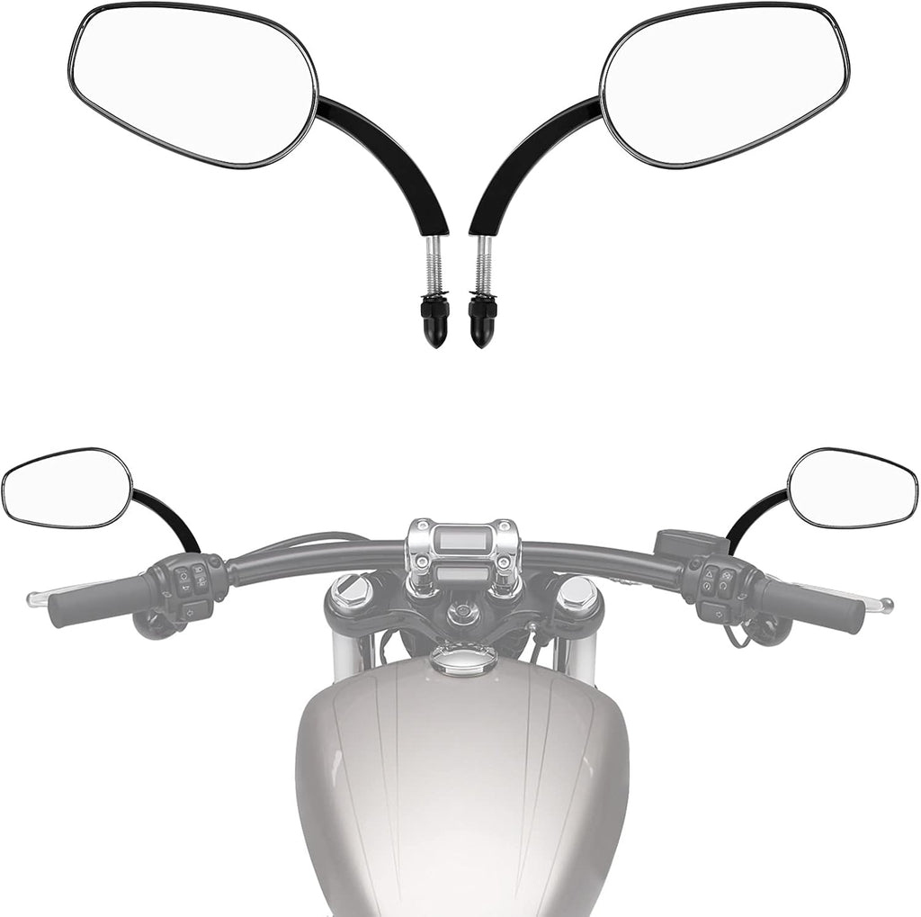 TCMT 8mm Large Rearview Side Mirrors Fit For Harley Dyna Switchback Street Bob Fat Bob Low Rider Wide Glide Softail Slim Fat Boy Sportster 1200 48 72 XG500 XG750 Touring Road King Road Street Glide