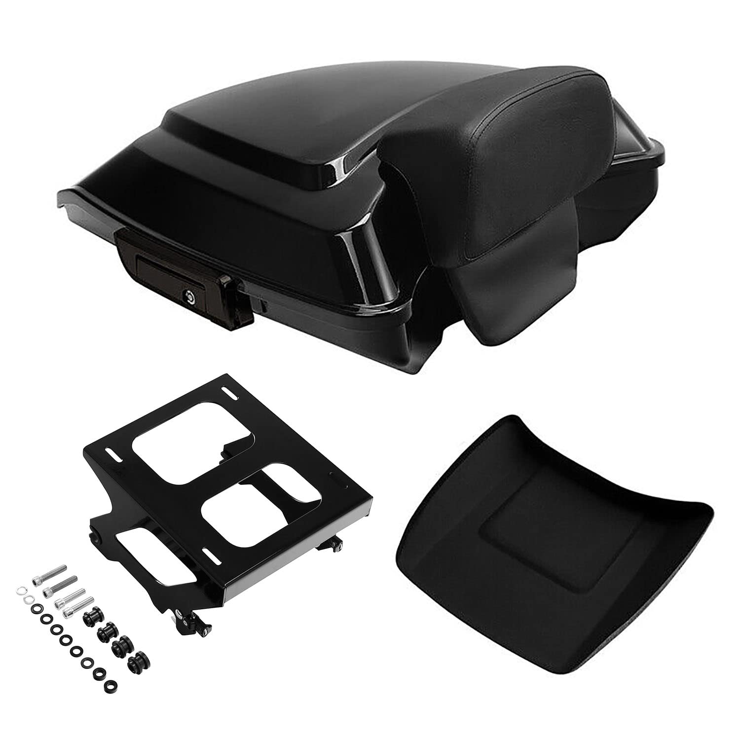 TCMT 5.5" Razor Motorcycle Trunk Box Backrest Pad Mounting Rack Fit For Harley 2014-2025 Touring Road King Street Road Electra Glide Pack