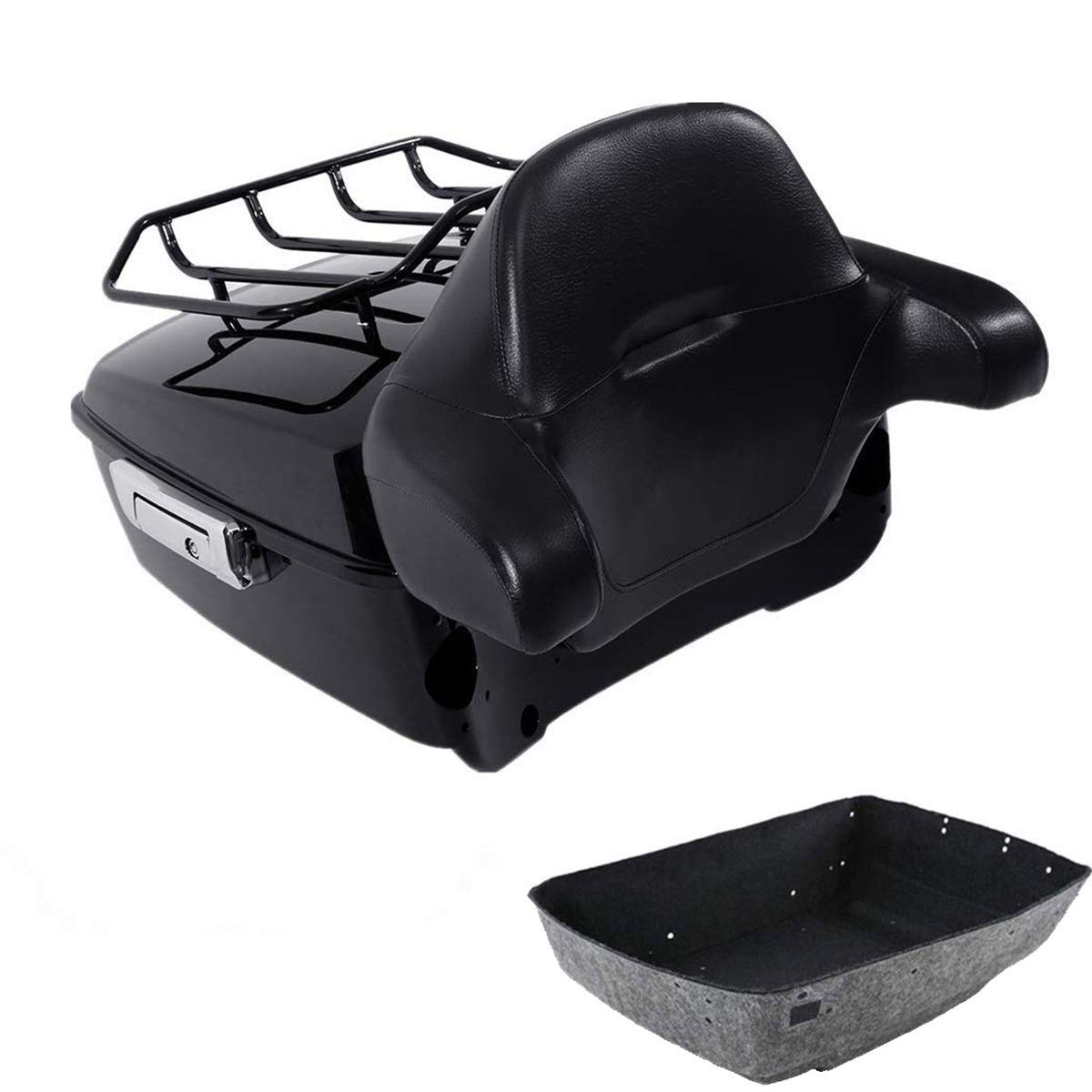 TCMT 13.7" King 2014-2025 Motorcycle Trunk Backrest Pad Luggage Rack Speakers Taillight Fit For Harley Trunk Touring CVO Road King Road Glide Street Glide Electra Glide Pack