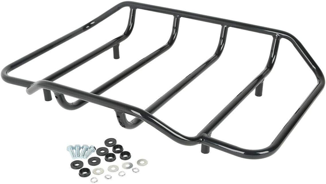 TCMT 13.7" King Motorcycle Trunk Box Backrest 2 Up Mount Rack Tail Light Luggage Rack Docking Kit Fit For Harley 2014-2025 Touring CVO Road King Road Glide Street Glide Electra Glide Pack