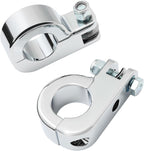 TCMT Chrome Foot Pegs Foot rest Mounting P-Clamp Footpeg Footrest Set Fits For Harley-Davidson 1 1/4"(32mm) highway bars
