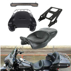 TCMT 13.7" King Motorcycle Trunk Box Wrap-Around Backrest Taillight Fit For Harley 2014-2025 Touring CVO Road King Road Glide Street Glide Electra Glide Pack