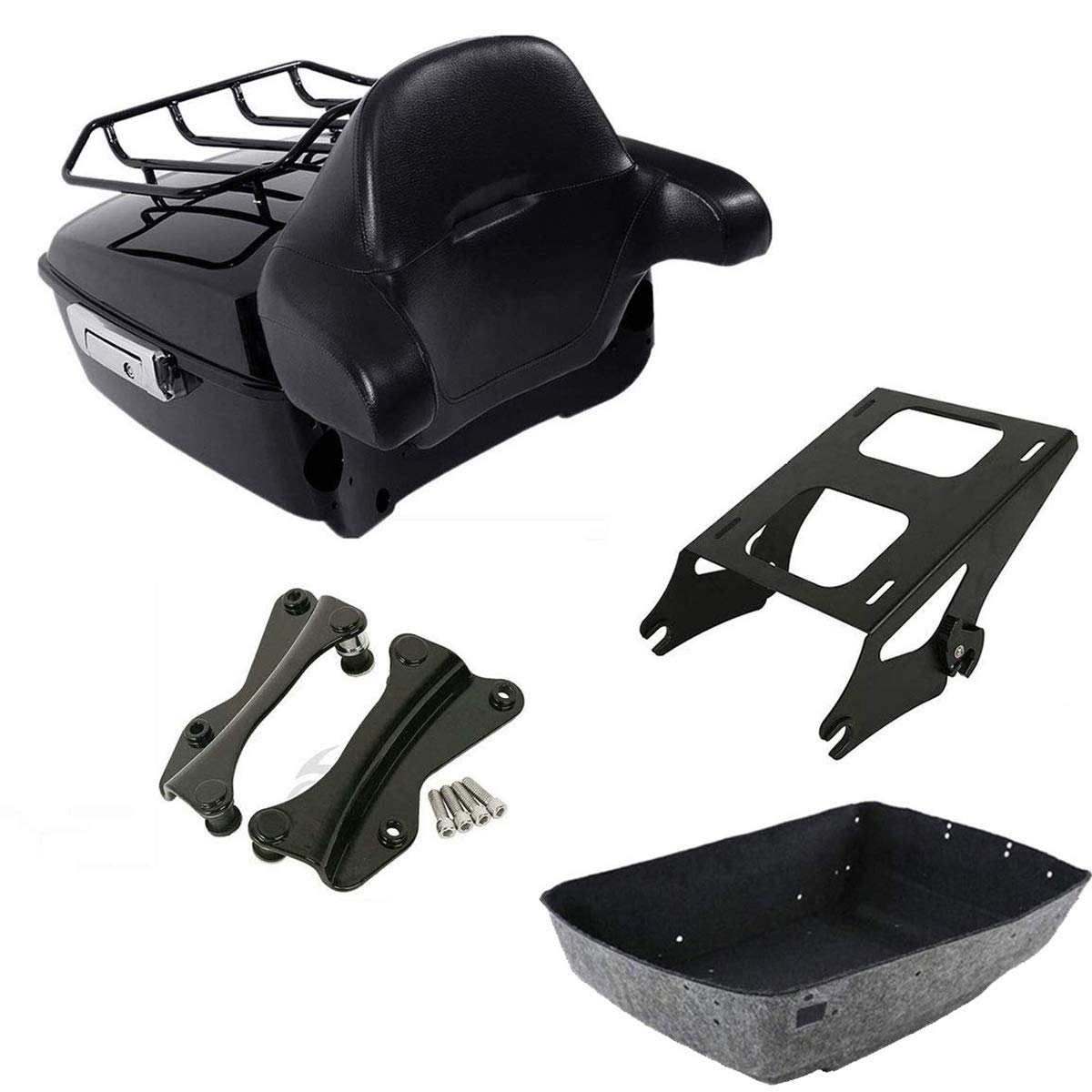 TCMT 13.7" King 2014-2025 Motorcycle Trunk Backrest Pad Luggage Rack Speakers Taillight Fit For Harley Trunk Touring CVO Road King Road Glide Street Glide Electra Glide Pack