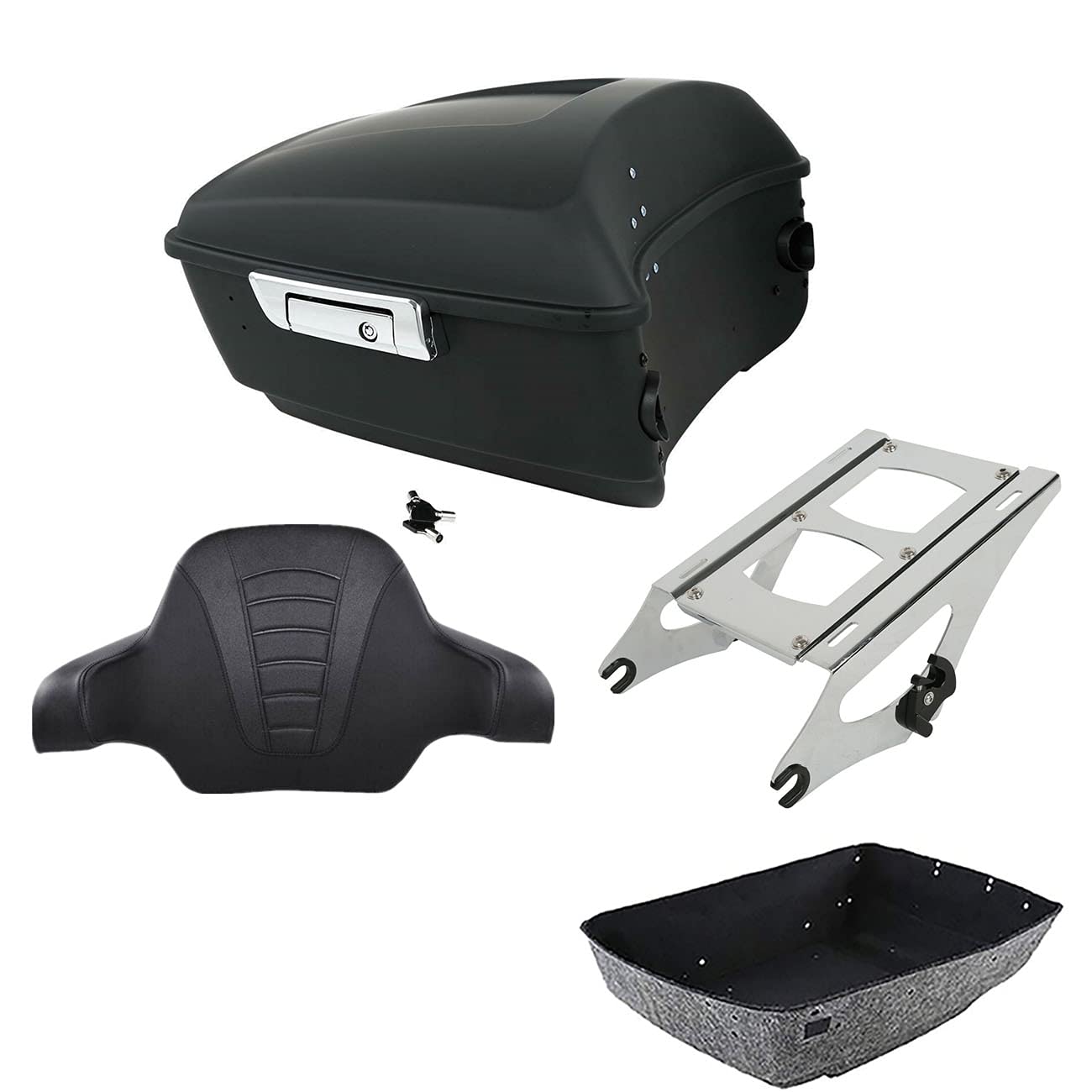 TCMT 13.7" King 2014-2025 Motorcycle Trunk Backrest Pad Top Luggage Rack Speakers Fit For Harley Touring CVO Road King Street Electra Glide Ultra Limited Pack