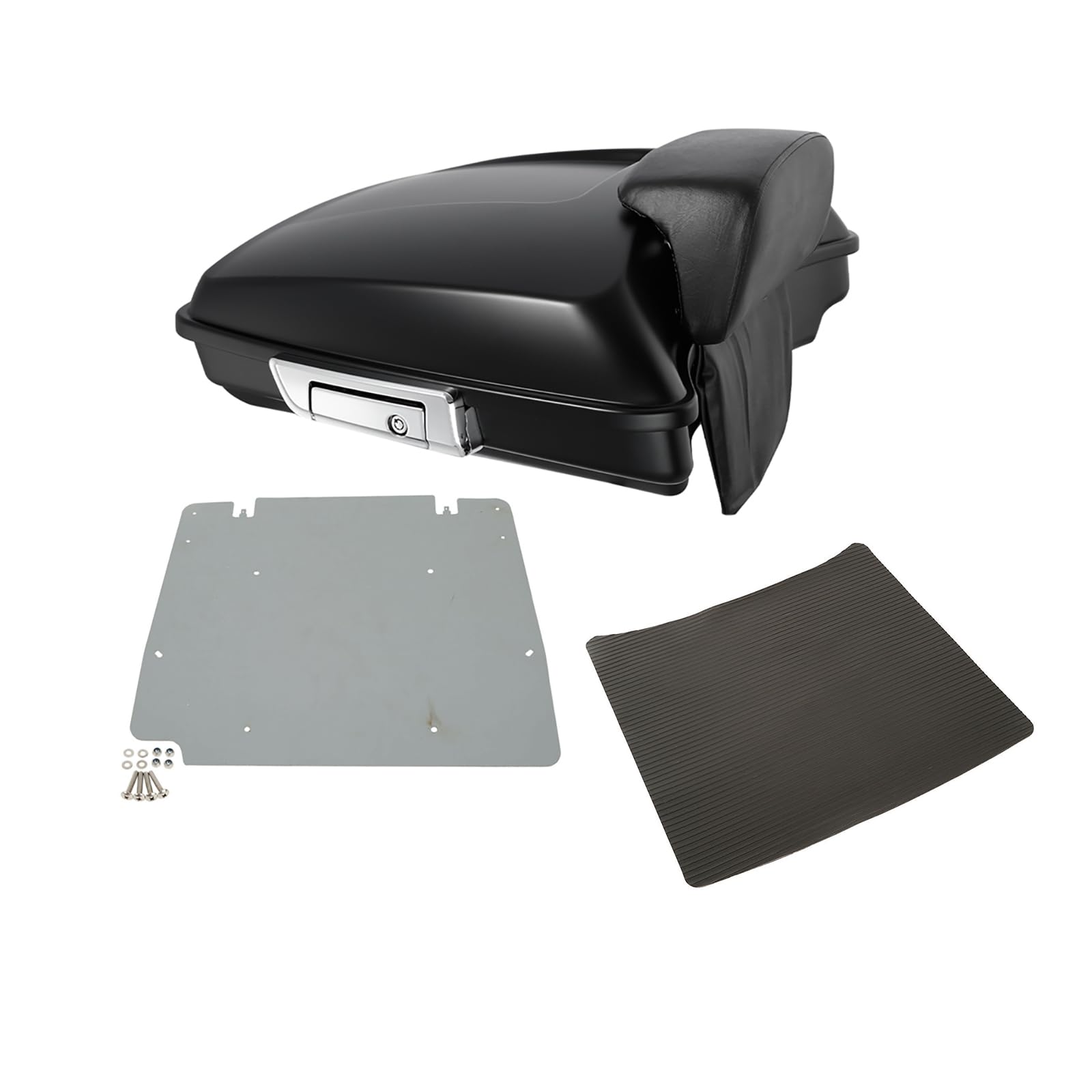 TCMT 5.5" Razor Motorcycle Trunk Backrest Pad Two Up Mounting Rack Fit For Harley 2014-2025 Touring CVO Road King Road Glide Street Glide Electra Glide Pack