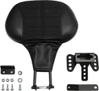 TCMT Adjustable Plug-in Driver Rider Backrest Pad Fit For Harley Touring Road King CVO Street Glide Electra Glide Road Glide Tri-Glide 2009-2023 Black