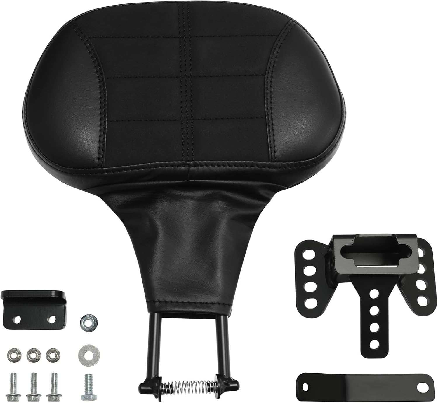 TCMT Adjustable Plug-in Driver Rider Backrest Pad Fit For Harley Touring Road King CVO Street Glide Electra Glide Road Glide Tri-Glide 2009-2023 Black