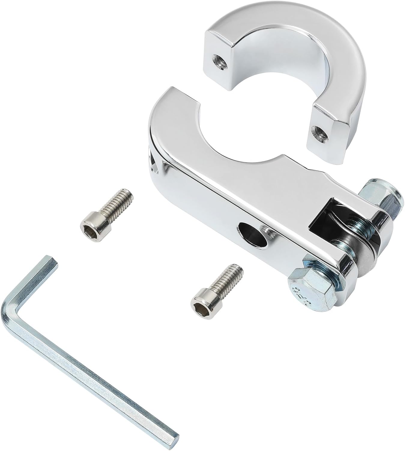 TCMT Chrome Foot Pegs Foot rest Mounting P-Clamp Footpeg Footrest Set Fits For Harley-Davidson 1 1/4"(32mm) highway bars