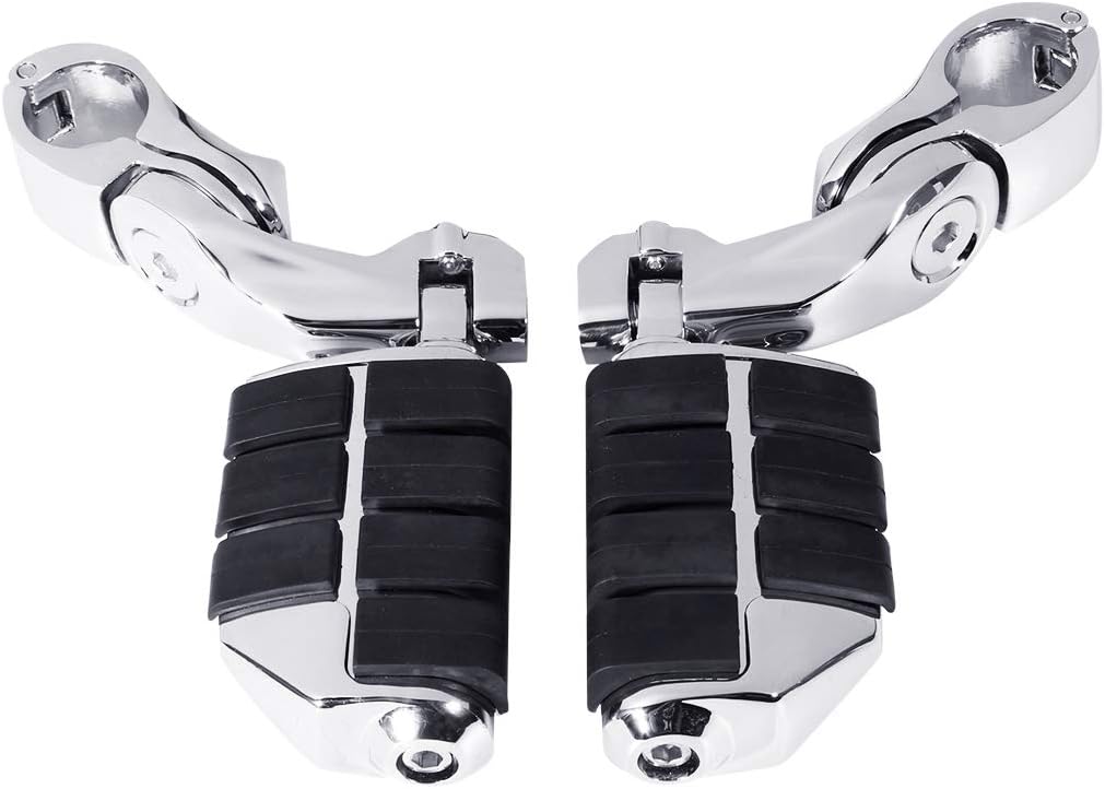 TCMT 1.25" Highway Adjustable Foot Pegs Footrest Fits For Harley Touring Road King Street Glide Road Glide Electra Glide Softail Sportster Dyna with 1.25" Engine Guards