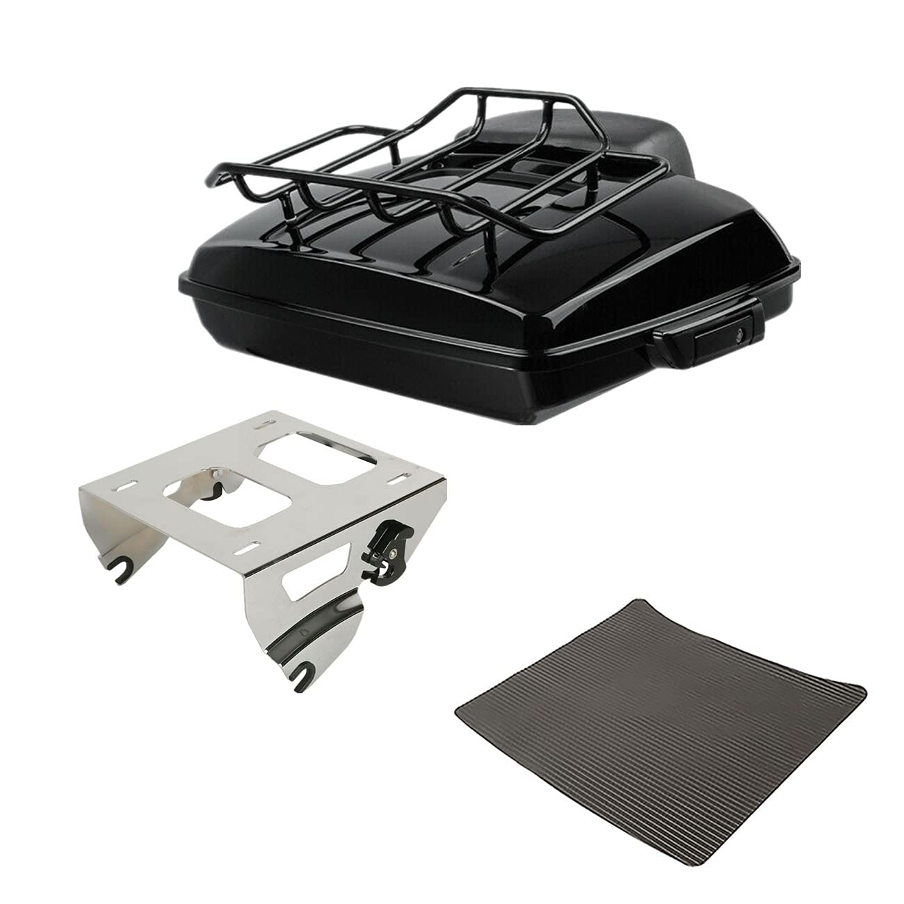 TCMT 5.5" Razor Motorcycle Trunk Box Backrest Two Up Mount Rack Base Plate Fit For Harley Touring 2014-2025 CVO Road King Road Glide Street Glide Electra Glide Pack