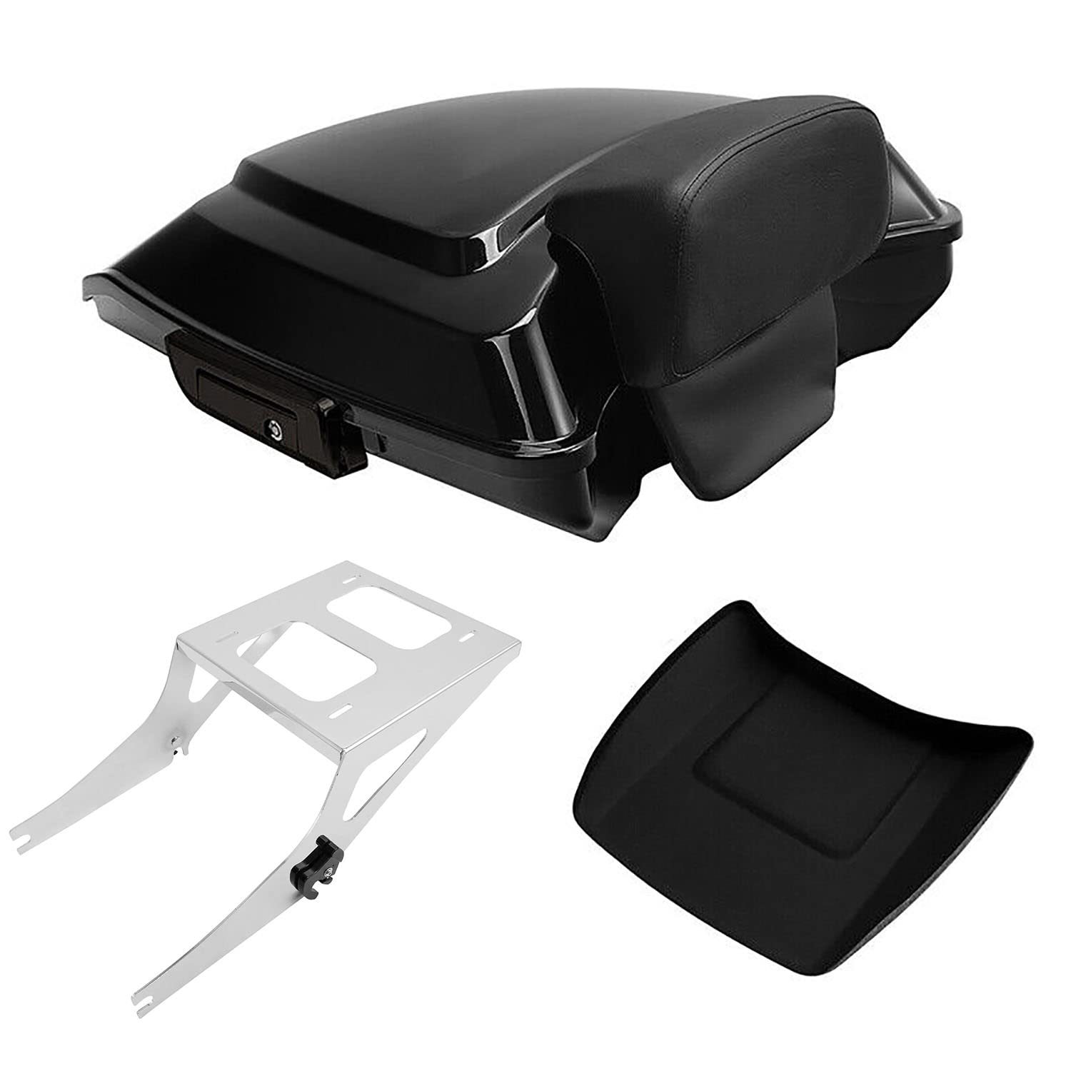TCMT 5.5" Razor Motorcycle Trunk Box Backrest Pad Mounting Rack Fit For Harley 2014-2025 Touring Road King Street Road Electra Glide Pack