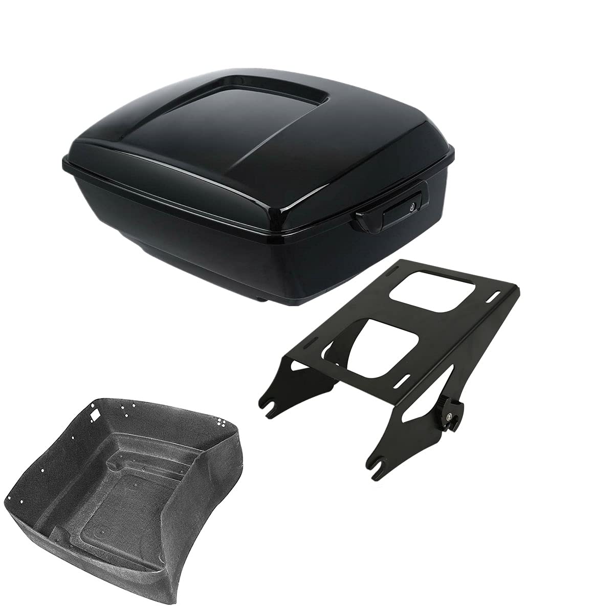 TCMT 13.7" King Motorcycle Trunk Backrest Pad Luggage Rack Two Up Mount Rack Base Plate Fit For Harley 2014-2025 Touring CVO Road King Road Glide Street Glide Electra Glide Pack