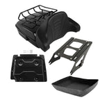 TCMT 10.7" Chopped Motorcycle Trunk Box Wrap-Around Backrest Top Luggage Rack Fit For Harley 2014-2025 Touring CVO Road King Road Glide Street Glide Electra Glide Pack