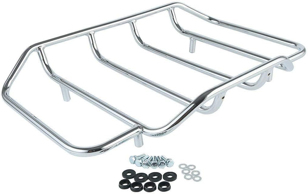 TCMT 13.7" King Motorcycle Trunk Box Backrest Pad Brake Tail Light Luggage Rack Fit For Harley 2014-2025 Touring CVO Road King Road Glide Street Glide Electra Glide Ultra Limited Pack Trunk