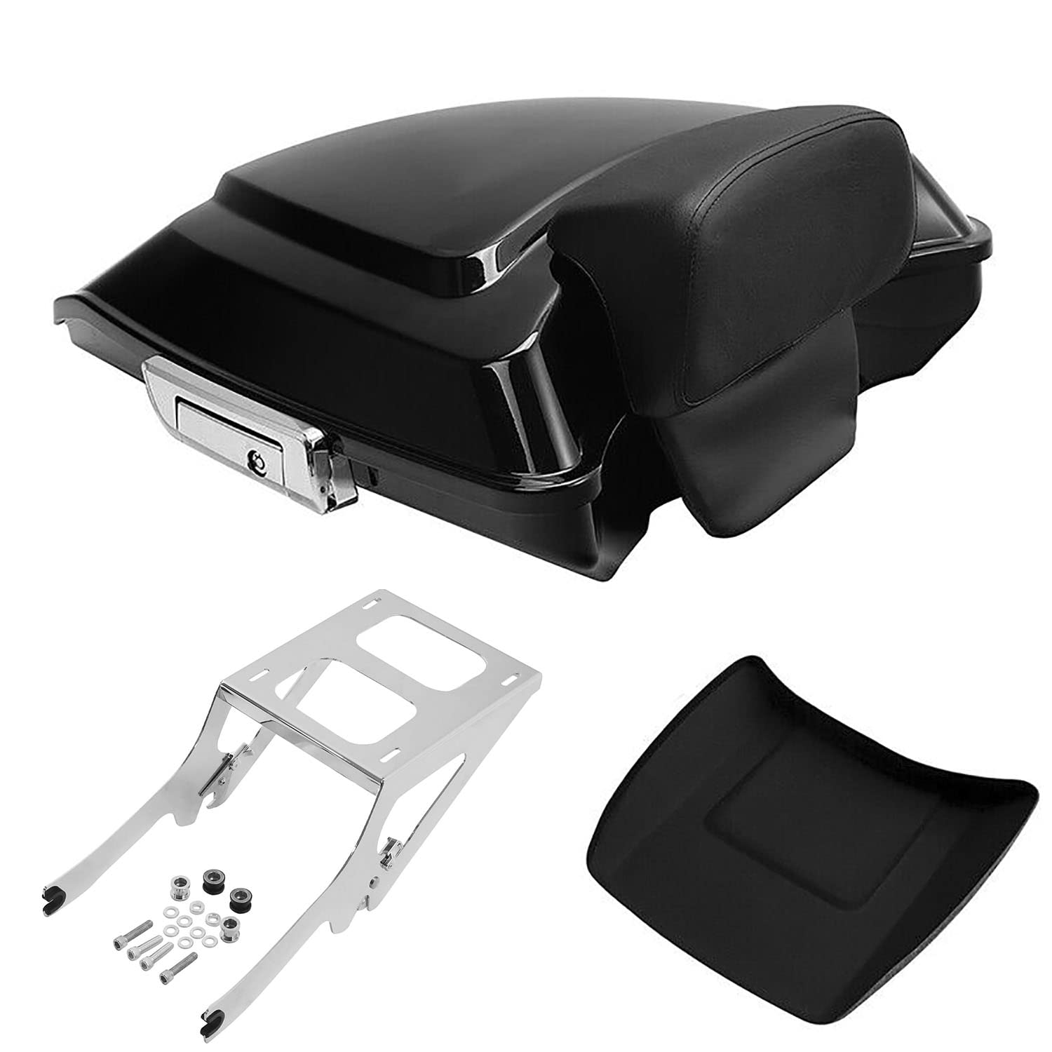 TCMT 5.5" Razor Motorcycle Trunk Box Backrest Pad Mounting Rack Fit For Harley 2014-2025 Touring Road King Street Road Electra Glide Pack