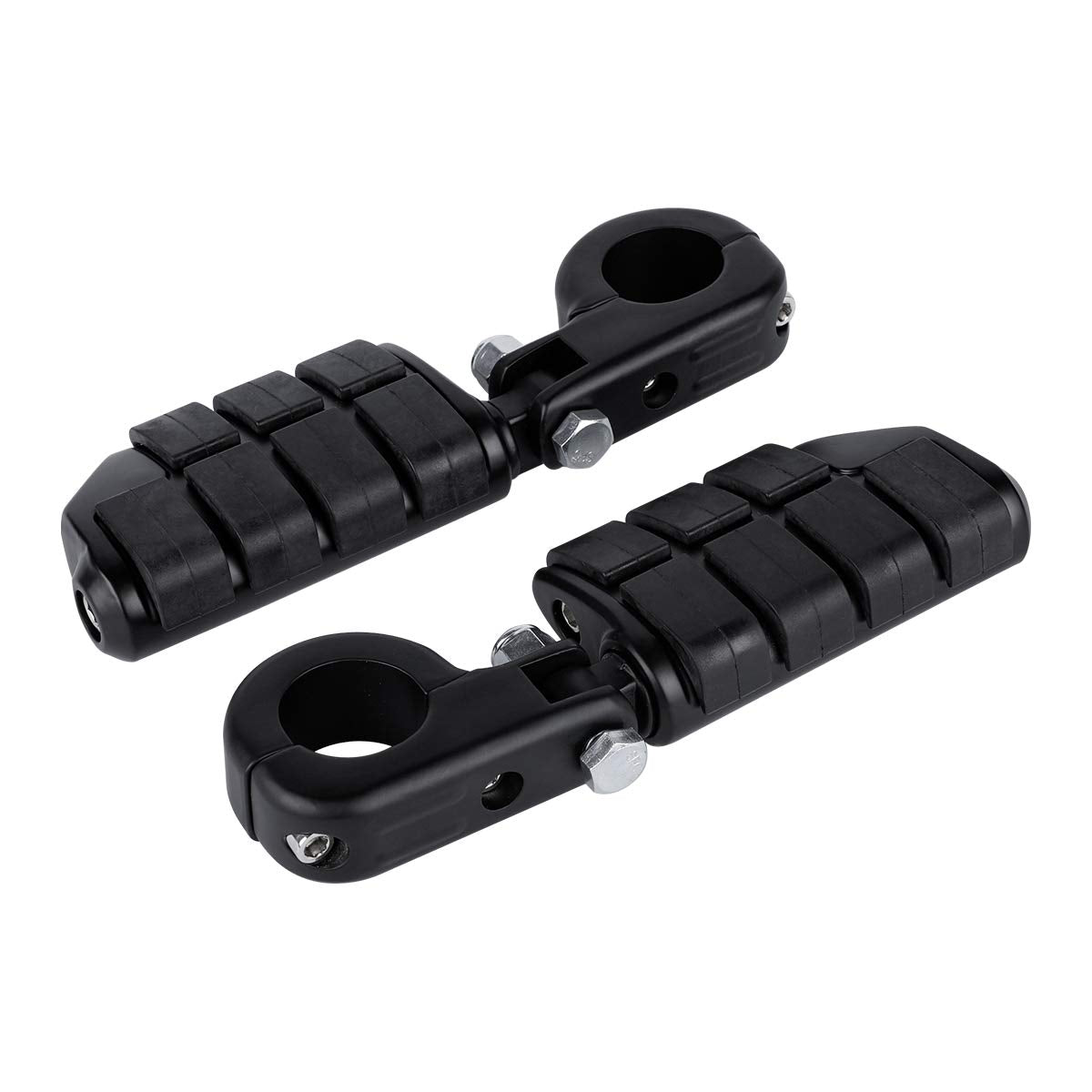 TCMT 1 1/4" Highway Engine Guard Streamliner Foot Pegs Clamp Fits For Harley Yamaha Kawasaki Suzuki Honda Black
