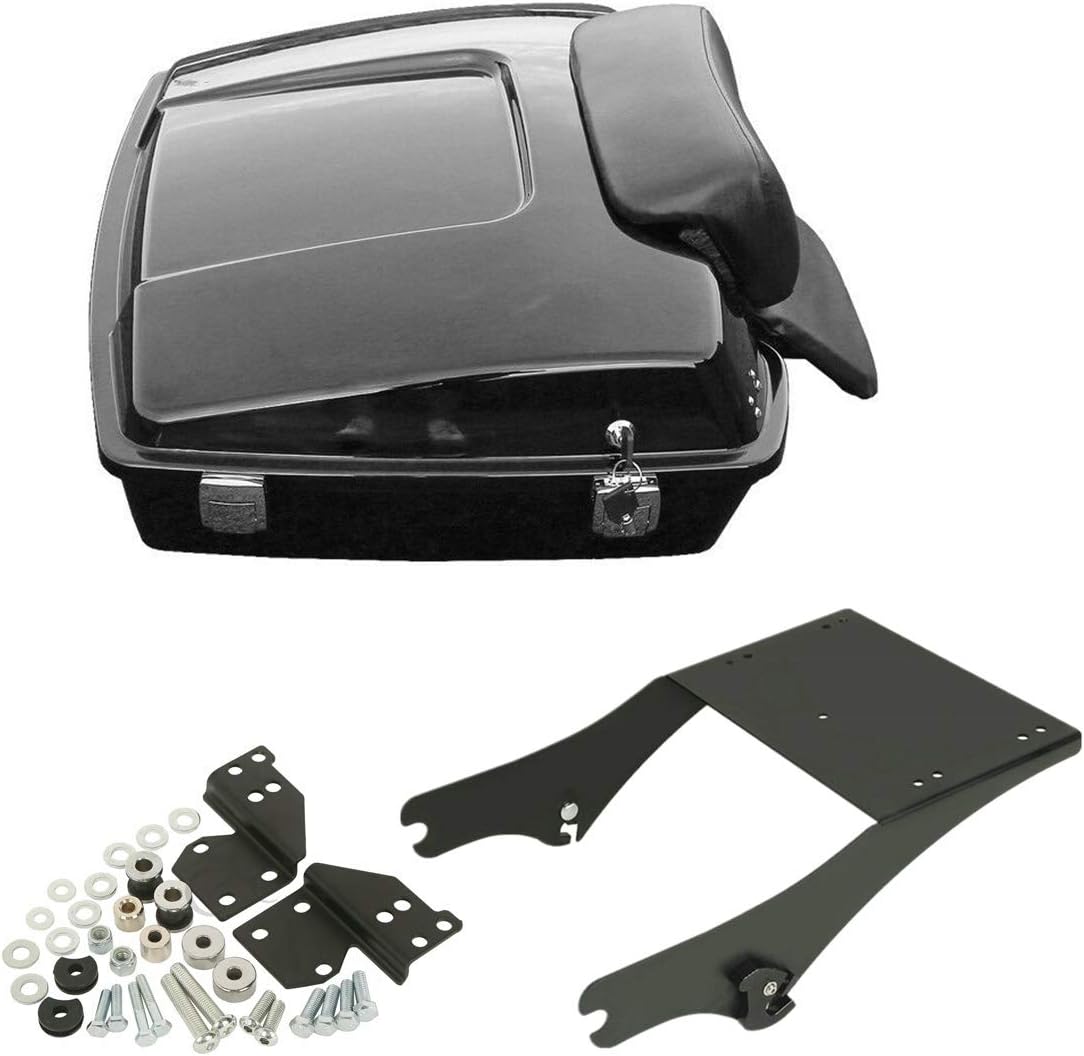 TCMT 5.5" Razor Motorcycle Trunk Backrest Pad Mount Rack Docking Hardware Fit for Harley Touring 1997-2008 Touring Road King Electra Glide Road Glide Pack