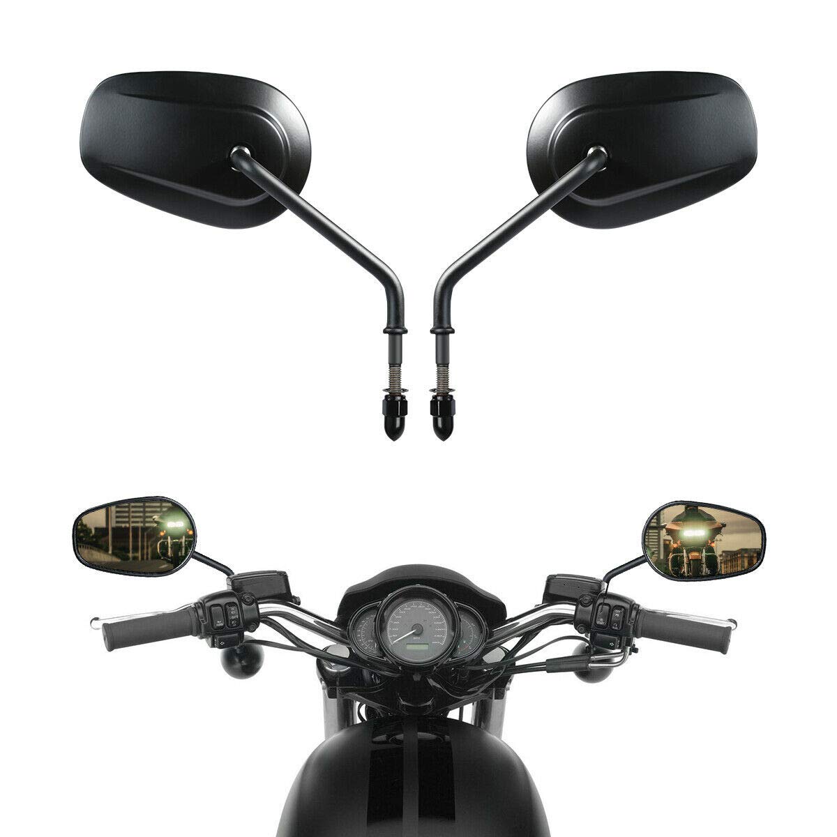 TCMT 8mm Chrome Rear View Mirrors Fits For Harley Touring Road King CVO Road Street Tri Glide Sportster XL1200 XL883 XG500 XG750 Heritage Softail Street Bob