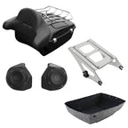 TCMT 13.7" King 2014-2025 Motorcycle Trunk Backrest Pad Luggage Rack Speakers Taillight Fit For Harley Trunk Touring CVO Road King Road Glide Street Glide Electra Glide Pack