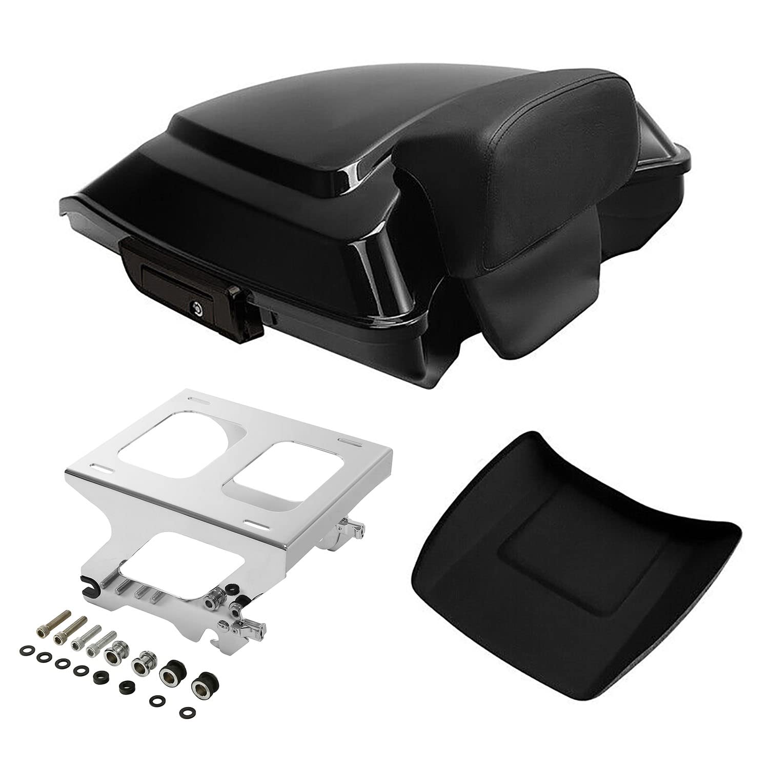 TCMT 5.5" Razor Motorcycle Trunk Box Backrest Pad Mounting Rack Fit For Harley 2014-2025 Touring Road King Street Road Electra Glide Pack
