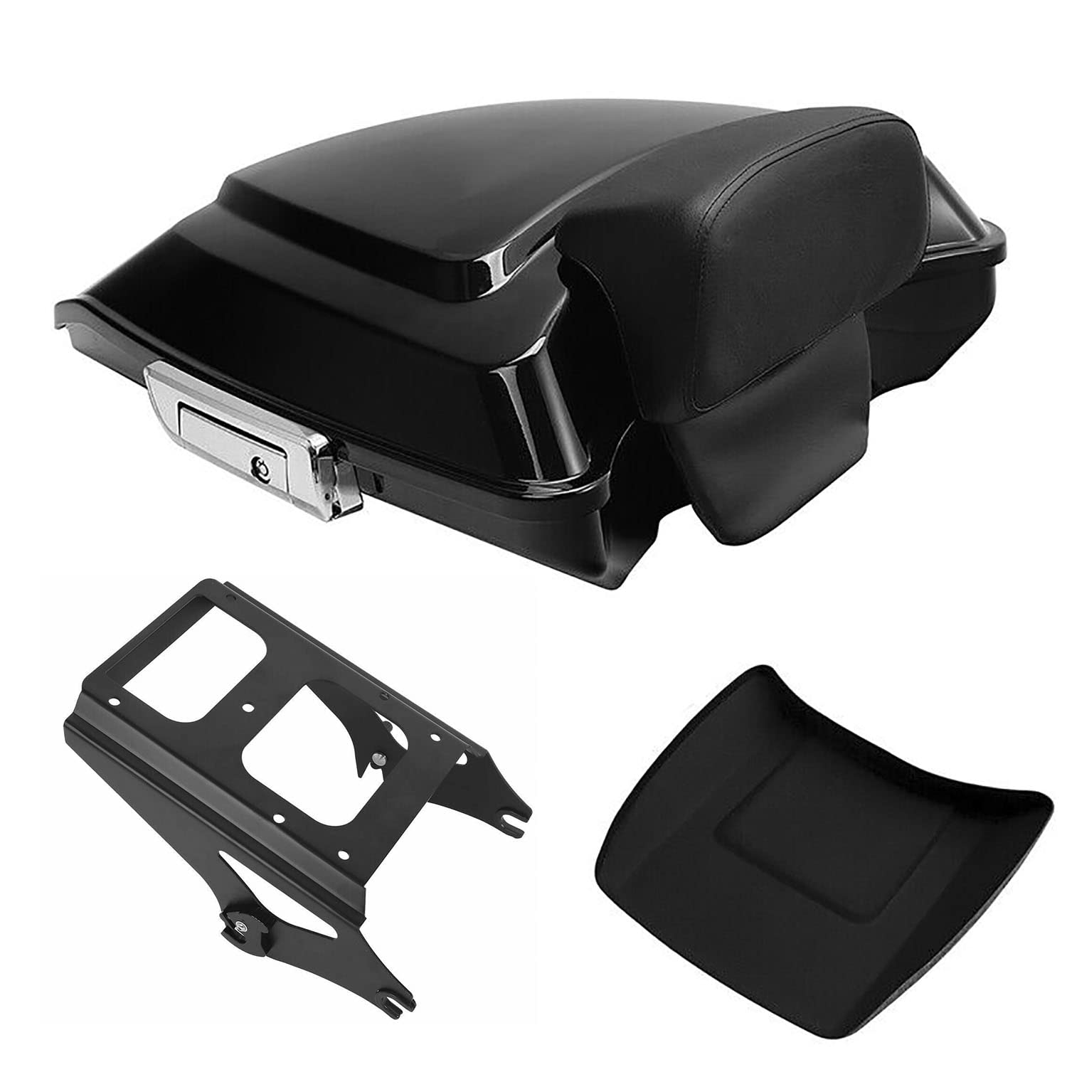 TCMT 5.5" Razor Motorcycle Trunk Box Backrest Pad Mounting Rack Fit For Harley 2014-2025 Touring Road King Street Road Electra Glide Pack