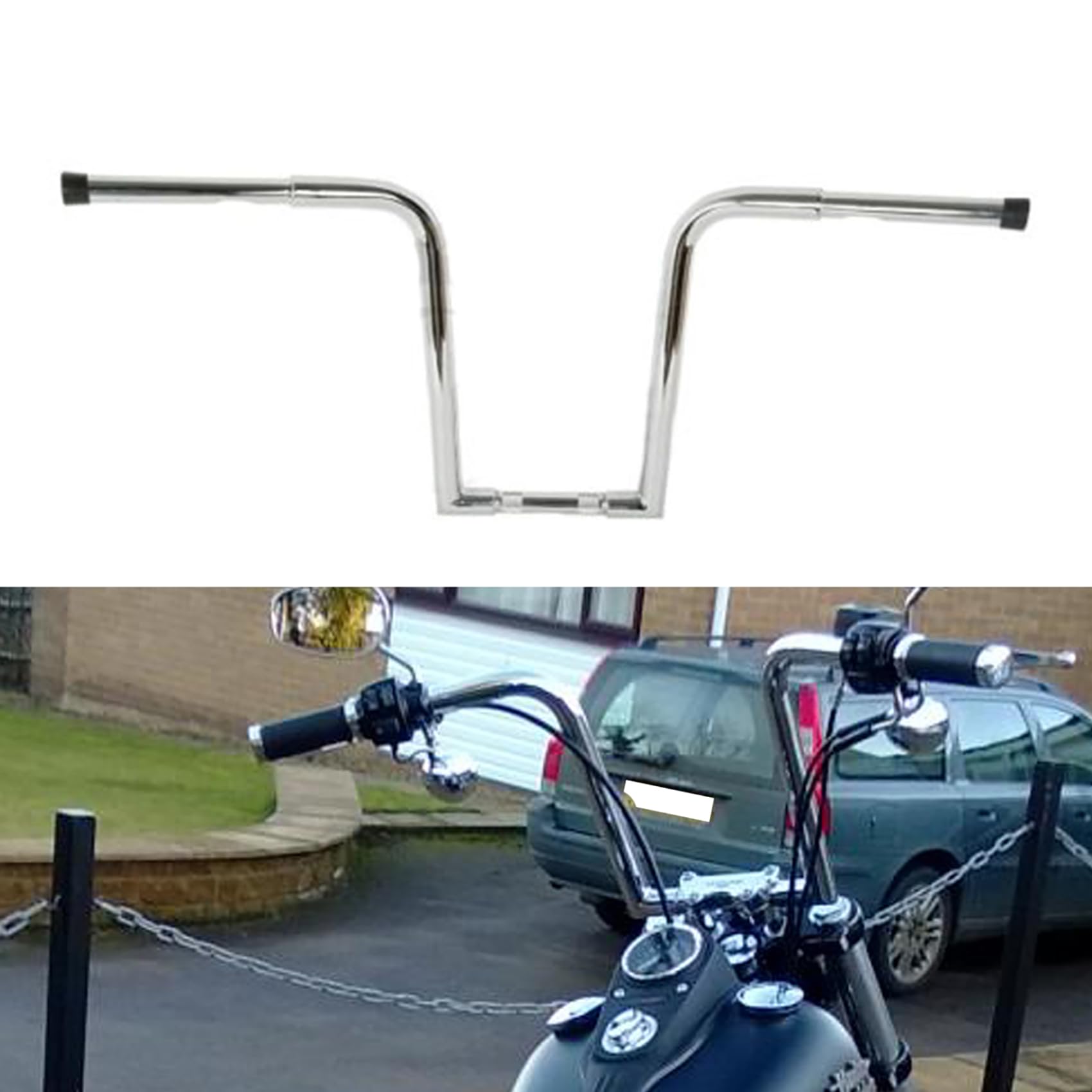 TCMT Ape Hanger Bar Fat 1-1/4" 12" Rise Handlebar Fits For Harley FLST FXST Softail Slim Heritage Fat Boy Deluxe Sportster XL 883 1200 Dyna Super Glide Wide Glide Low Rider Fat Bob Custom Application